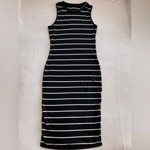 Black & white striped fitted dress!